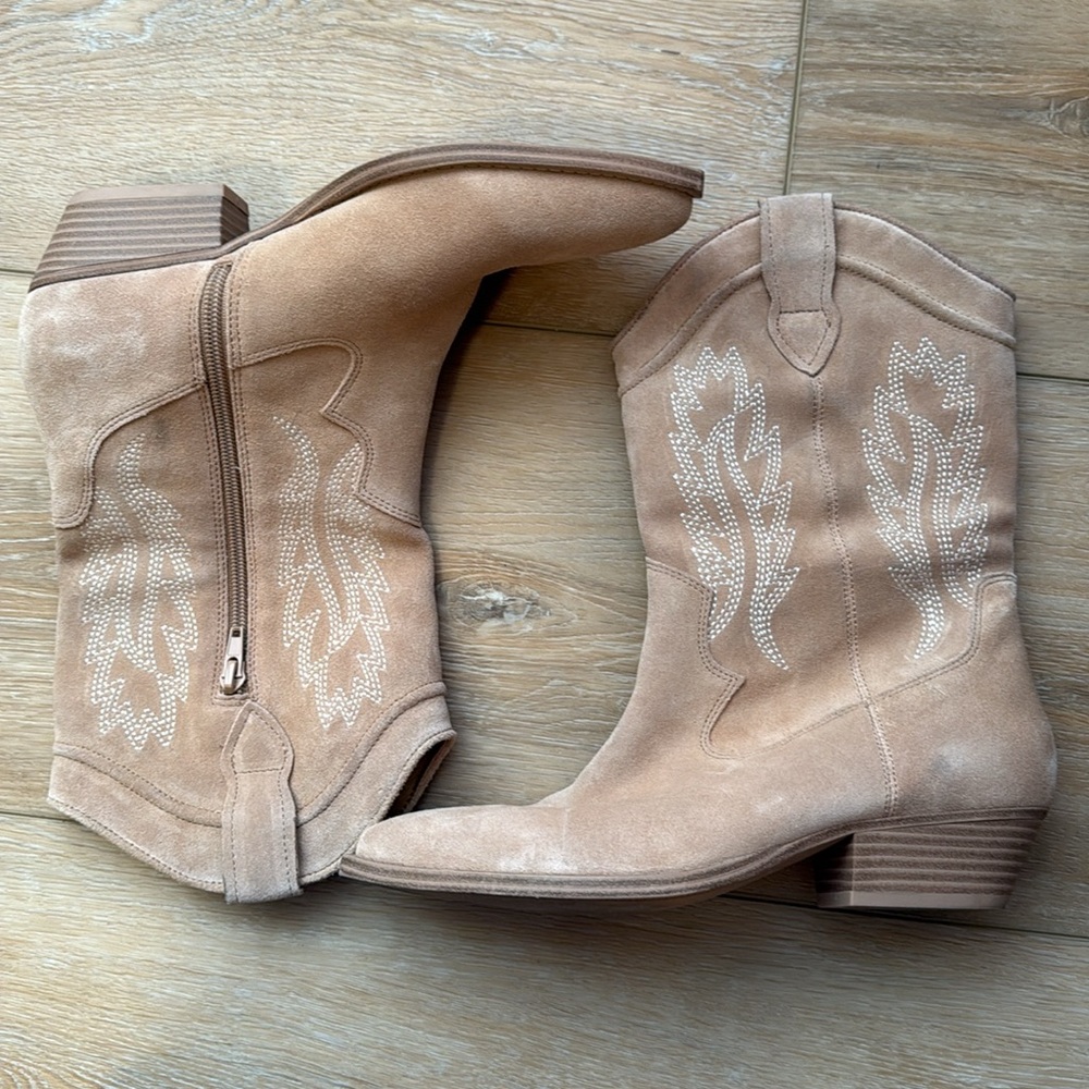 Crown Vintage Stava Cowboy Boots, Macchiato Cow Suede, Women's 7.5 - Picture 2 of 6